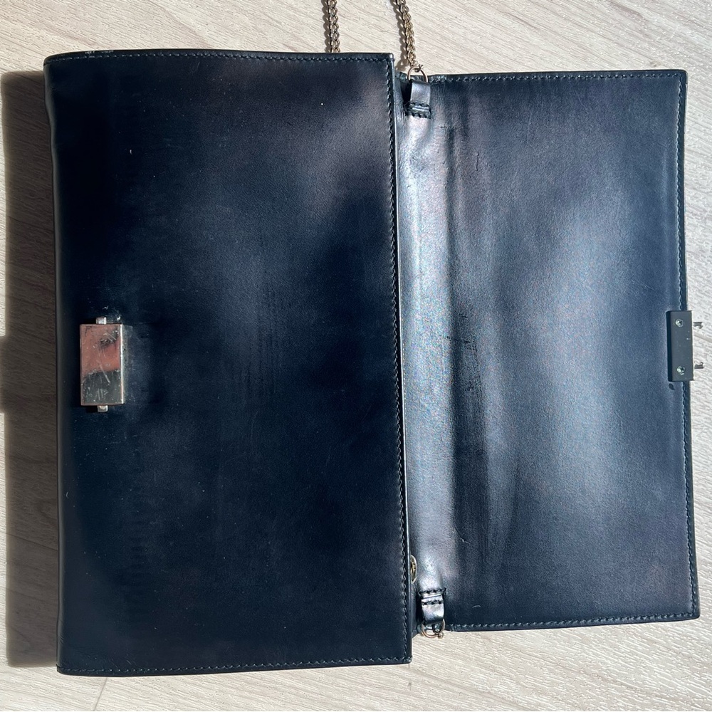 Hugo Boss Black Leather Clutch Wallet on Chain - Picture 3 of 10